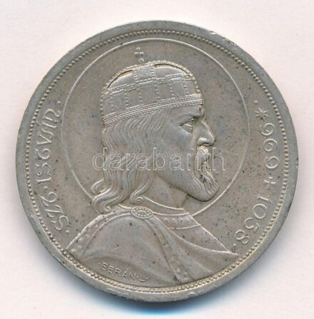 1938. 5P Ag 'Szent István' T:1-,2 patina Adamo P8.1