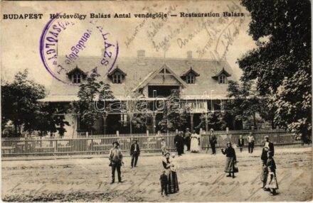 1909 Budapest II. Hűvösvölgy, Balázs Antal vendéglője (EK)