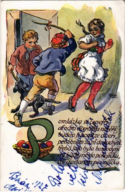 1927 Cseh húsvét / Czech Easter s: V. Klimánek (vágott / cut)