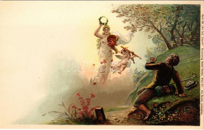 Die Zeit, Zukunft. Kunstverlag Rafael Neuber Serie 26. litho s: Fr. Rosler