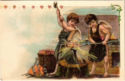Puttók / Cupids. A. Sockl No. 686. litho
