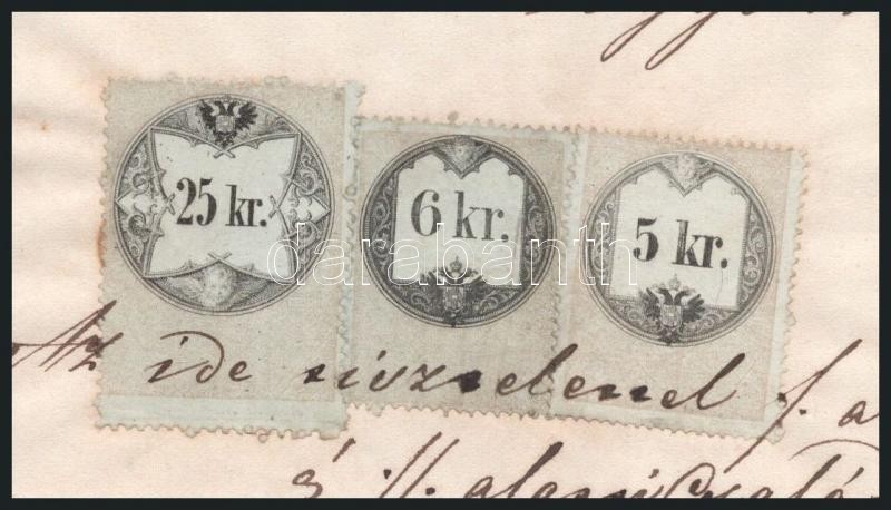 1863 Pincehely, kérelem házassági engedélyhez 25+6+5 kr okmánybélyeggel - Image 2