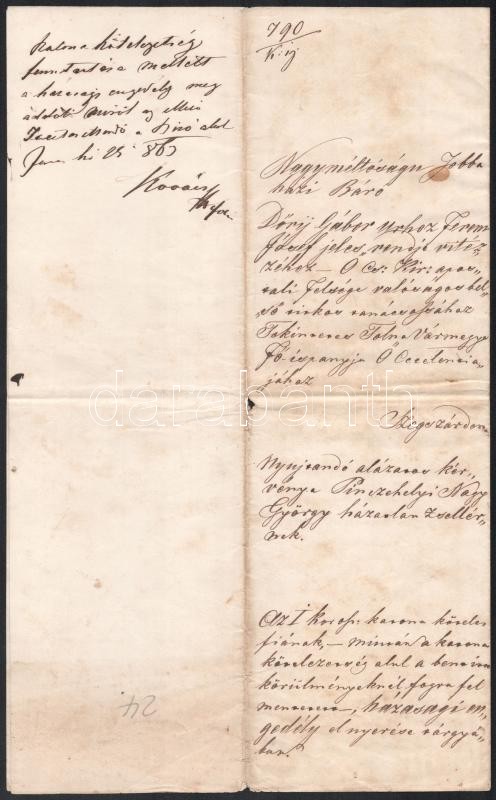 1863 Pincehely, kérelem házassági engedélyhez 25+6+5 kr okmánybélyeggel - Image 3