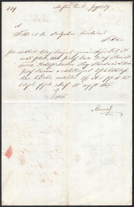 1857 Ménfő, több személynek szóló kifizetésekről szóló okmány