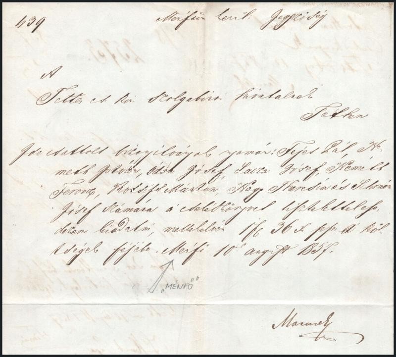 1857 Ménfő, több személynek szóló kifizetésekről szóló okmány - Image 2