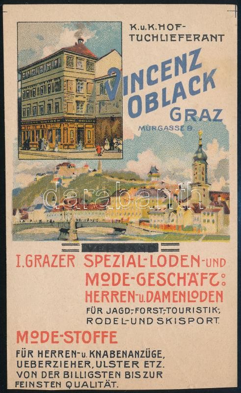 Vincenz Oblack Graz számolócédula