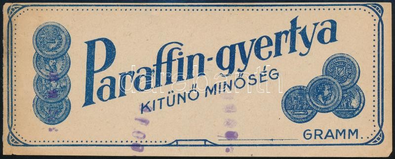 Paraffin gyertya számolócédula