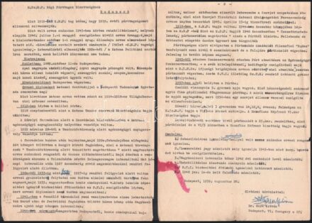 1959 Bp., Dr. Gara István egy hithű kommunista kérvénye, önéletrajza, két gépelt oldal, aláírásával