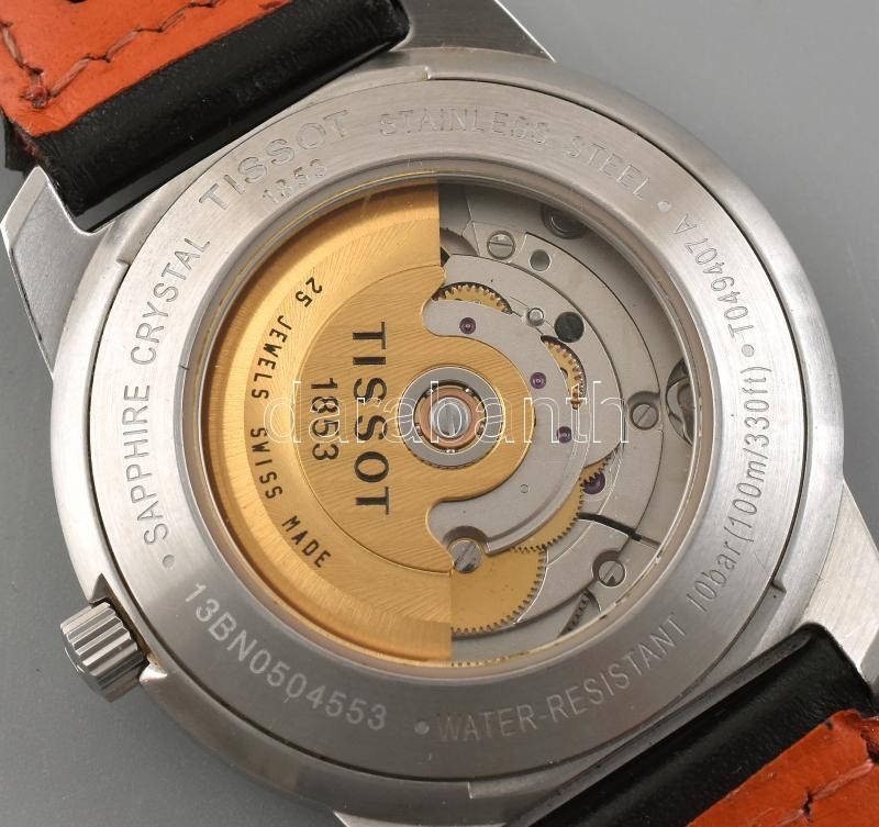 Tissot automata férfi karóra, dupla szíjjal, leírással, eredeti dobozban, szép működő állapotban. d:40mm - Image 4