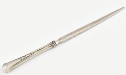 Ezüst (Ag) markolatű szecessziós levélbontó, jelzett, bruttó:24g, h:20cm