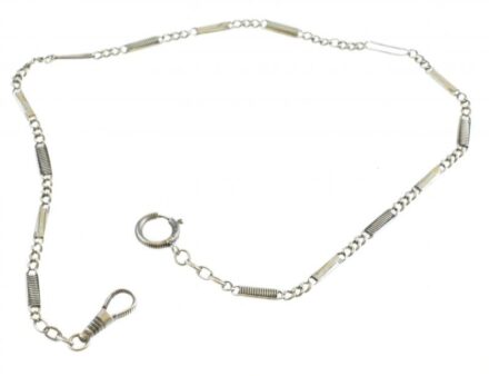 Ezüst (Ag) óralánc, jelzett, h:39cm, nettó10g