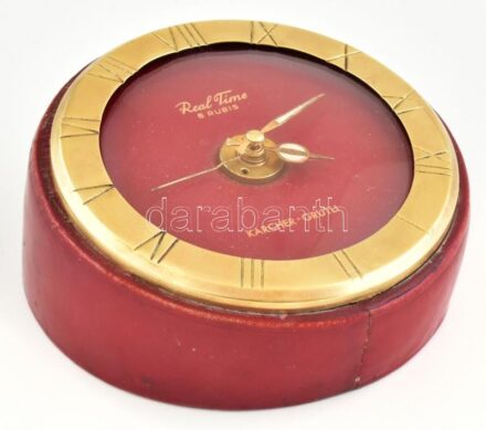Real Time ébresztőóra, mechanikus, működik, kopott, d:11cm