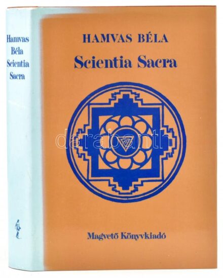 Hamvas Béla: Scientia Sacra. Az őskori emberiség szellemi hagyománya. Bp., 1988, Magvető. Kiadói egészvászon kötés, kiadói papír védőborítóval, a gerincen fakult borítóval, de egyébként jó állapotban.