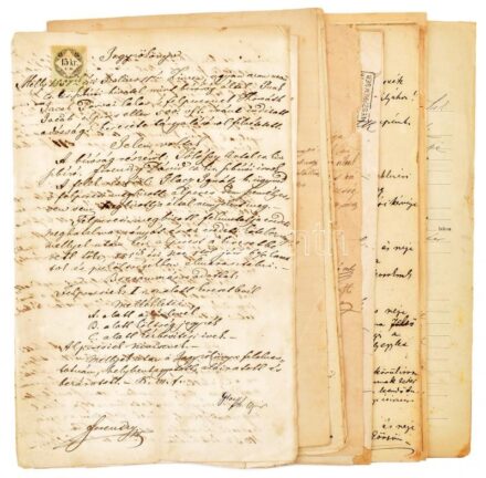 20 db vegyes okmánybélyeges irat