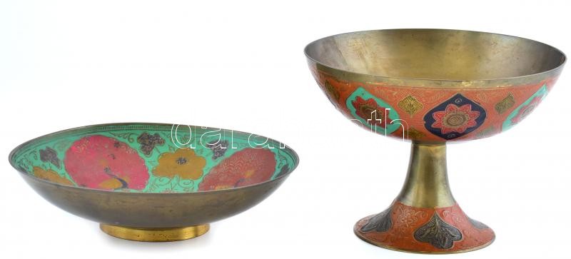 2 db festett réz tál és kínáló d: 30 cm