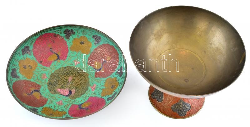 2 db festett réz tál és kínáló d: 30 cm - Image 2