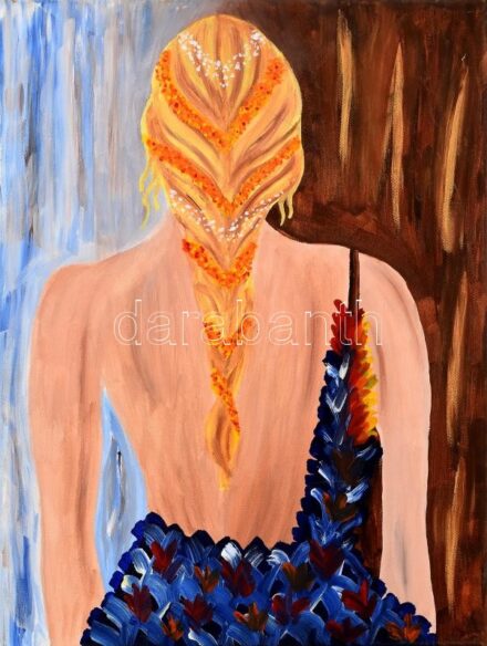 Jelzés nélkül: Női alak. Akril, vászon. 40x30 cm