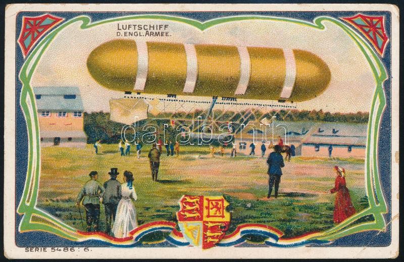 Chocolataterie Francaise léghajó litho gyűjtőkártya szecessziós hátlappal - Image 2