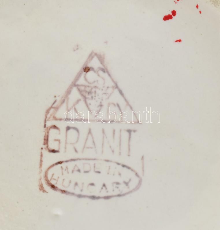 Gránit kerámia vizeskancsó, jelzett, kopásnyomokkal, m:13cm - Image 2