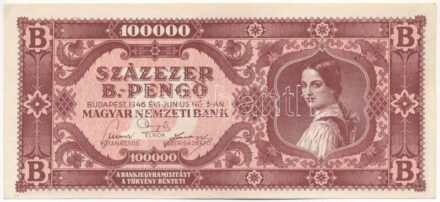 1946. 100.000BP eltolódott nyomat T:III szép papír