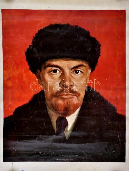 1977 Csáki-Maronyák József (1910-2002): Lenin, plakát, Bp., Kossuth-ny., feltekerve, kopott, kissé sérült, 83,5x61,5 cm