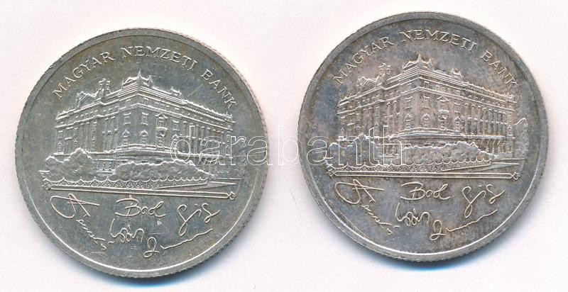 1992. 200Ft Ag 'MNB' (2x) T:2 patina Adamo F13