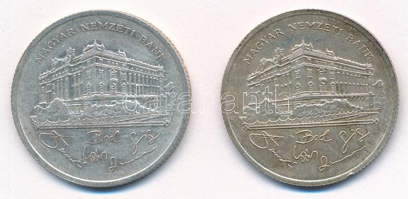 1992. 200Ft Ag 'MNB' (2x) T:1-,2 patina Adamo F13