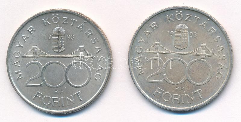 1993. 200Ft Ag 'MNB' (2x) T:1-,2 Adamo F13 - Image 2