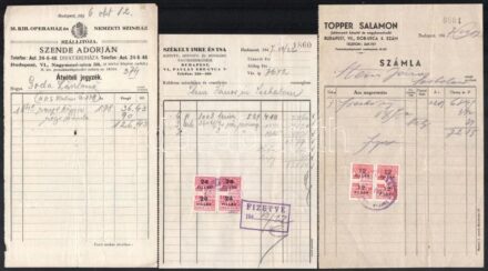 cca 1930 Vegyes reklámok, fejléces számlák 6 db