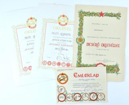 cca 1980 4 db szocreál oklevél jó állapotban