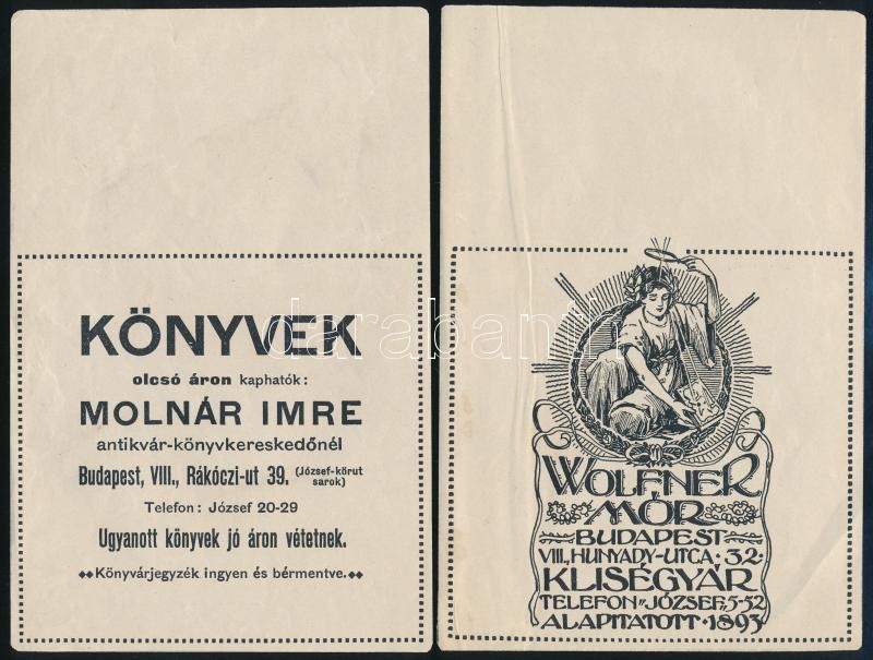 cca 1915 2 db szórólap könyv ill. nyomdai témában