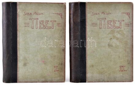 Sven Hedin: Tibet 1-2 vykumy a dobrodruzstvi v nezanme zemi. Cseh nyelven. Kralovo Nám. 1910. J. Otto v Praze kiadói félbőr kötésben, koszos / In half leather bindiung stained