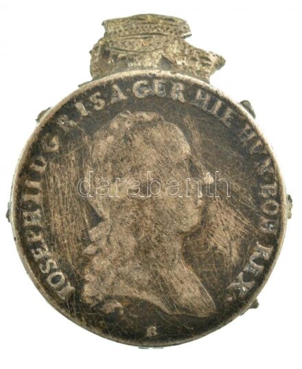 Osztrák Németalföld 1784B Koronatallér Ag 'II. József' Körmöcbánya (31,83g) T:3 körben fülnyomok és keret maradványa Austrian Netherlands 1784B Kronenthaler Ag 'Joseph II' Kremnitz (31,83g) C:F around ear marks and remnant of