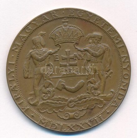 Szántó Gergely (1886-1962) 1927. 'Királyi Magyar Egyetemi Nyomda' Br emlékérem (40mm) T:2