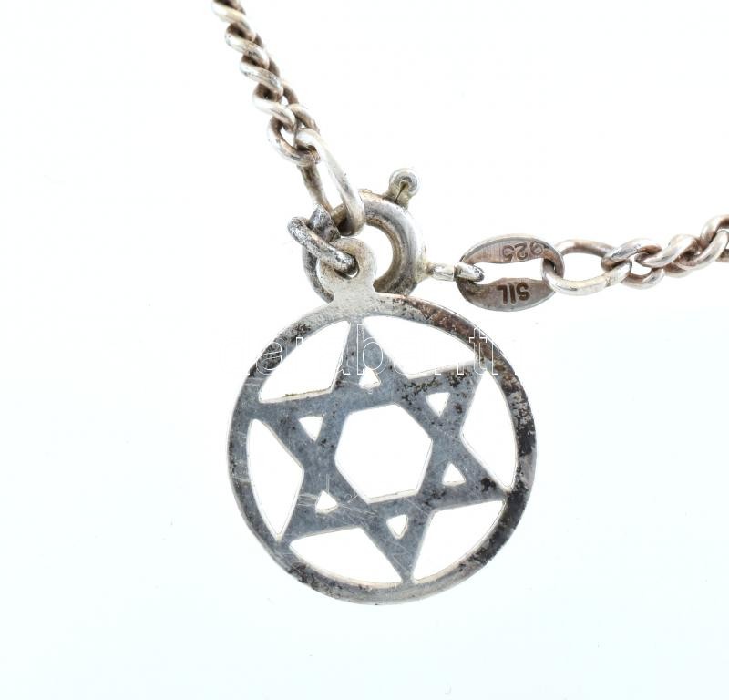 Ezüst (Ag) lánc, Dávid csillaggal, jelzett, nettó: 7,3 g - Image 2