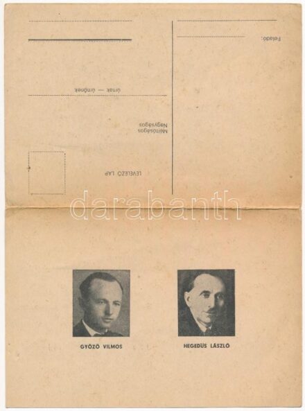 Győző Vilmos és Hegedűs László - Amikor a felhők... Nem akarok... Kinyitható kottás képeslap / Folding music sheet postcards