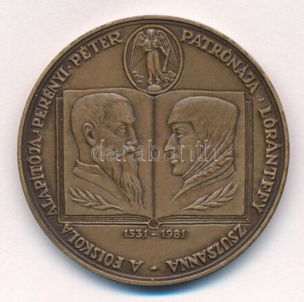 Kelemen Kristóf (1922-2001) 1981. 'MÉE XI. Vándorgyűlése - Sárospatak / A főiskola alapítója: Perényi Péter - Patrónája: Lórántffy Zsuzsanna' Br emlékérem (42,5mm) T:1- Adamo SP1