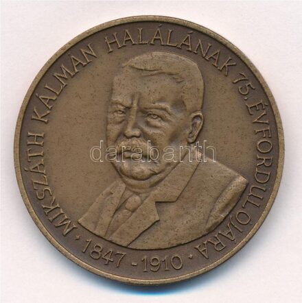 Bognár György (1944-) 1985. 'MÉE Nógrád megyei szervezete / Mikszáth Kálmán halálának 75. évfordulója' Br emlékérem (42,5mm) T:1- Adamo ST6