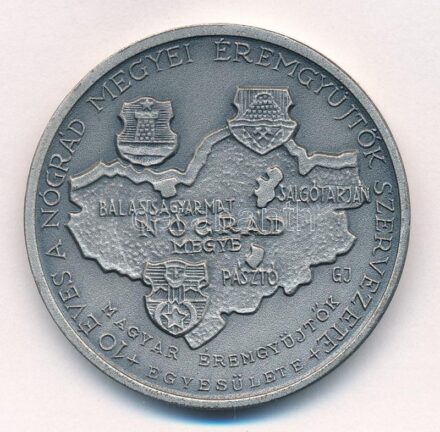 Garamkeszi János (1936-) 1983. 'MÉE - 10 éves a Nógrád megyei szervezet / Salgótarján' ezüstözött Br emlékérem (42,5mm) T:1- Adamo ST3