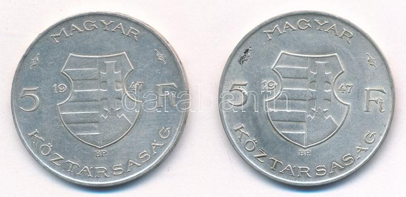 1947. 5Ft Ag 'Kossuth' (2x) T:2- Adamo F8.1 - Image 2