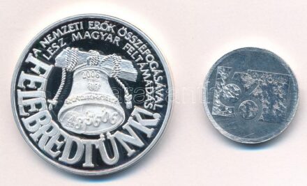 2006. 'A Nemzeti Erők Összefogásával lesz magyar feltámadás! - Felébredtünk / Magyarországért Európáért - A Haza nindenek előtt - 1956-2006 - Az '56-os forradalom emlékére' ezüstözött fém emlékérem tanúsítvánnyal (42,5mm) +