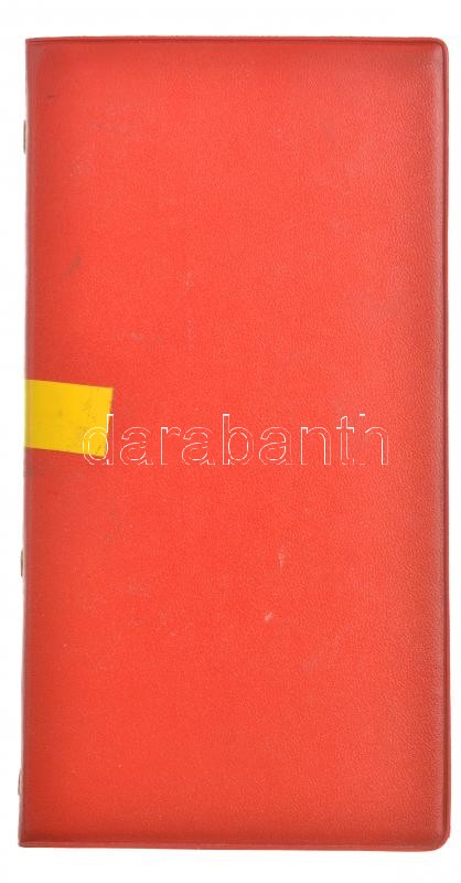 1db piros műbőr érmetartó album 6x10db nagyobb férőhellyel, használt állapotban