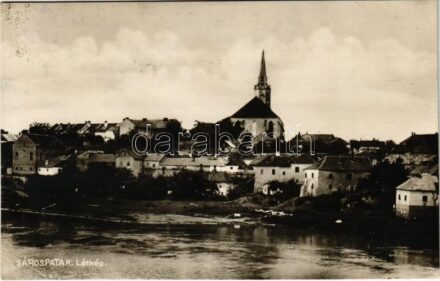 1928 Sárospatak, látkép zsinagógával (EK)
