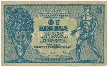 1919. 5K 'MÁS TÖRVÉNYES...' '031 989.171' T:III kis szakadások Adamo K8.1