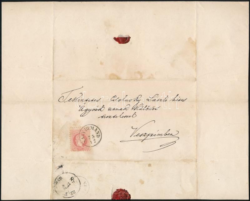 1868 Bana-Nagyigmánd, Milkovits/Milkovics Antal bábolna környéki földbirtokos saját kézzel írt levele Cholnoky László (1835-1901) köz-, és váltó-ügyvéd, 'Különösen Tisztelt Uram Öcsém!' megszólítással. - Image 2