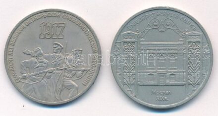 Szovjetunió 1987. 3R Cu-Ni 'A forradalom 70. évfordulója' + 1991. 5R Cu-Ni 'Állami Bank, Moszkva' T:1-,2 Soviet Union 1987. 3 Rubles Cu-Ni '70th anniversary of the revolution' + 1991. 5 Rubles Cu-Ni 'State Bank, Moscow' C:AU,XF Krause Y#207,