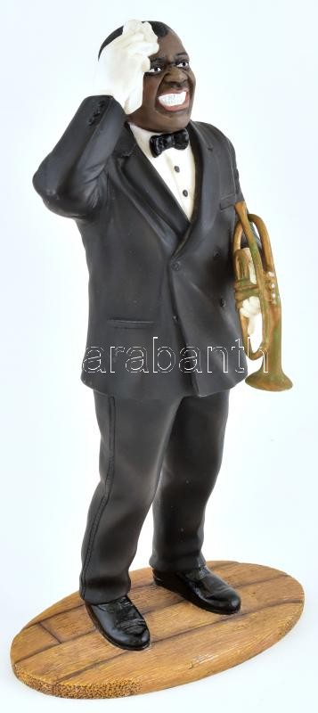 The Leonardo Collection, Louis Armstrong figura, jelzett, minimális kopással, m: 23 cm