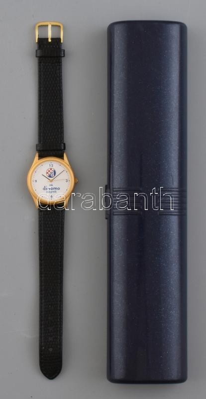Dinamo Zagrab férfi quartz karóra, bőr szíjjal, elemcsere szükséges, d:37mm