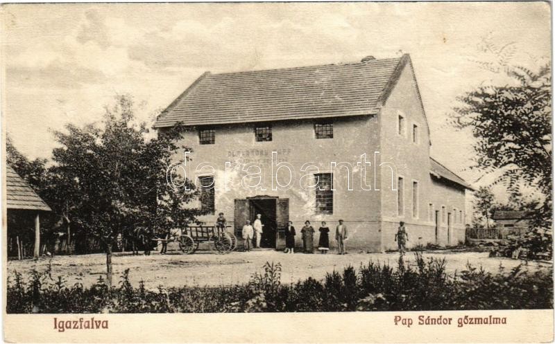 Igazfalva, Dumbrava; Pap Sándor gőzmalma. Atelier Petrovics / steam mill (Rb)