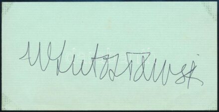 Witold Lutosławski (1913-1994) lengyel zeneszerző aláírása kivágáson
